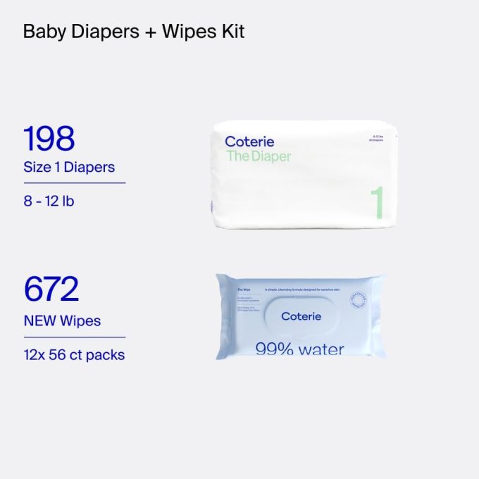 Coterie Baby Wipes + Diapers Kit - Image 14