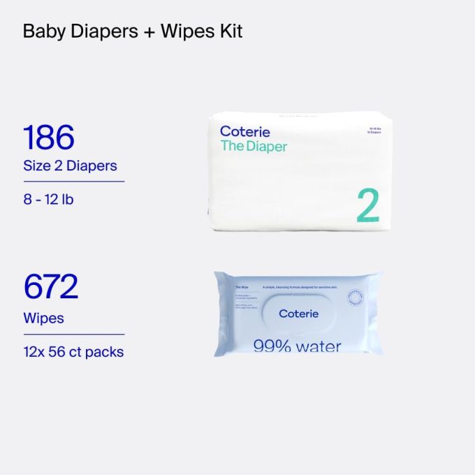 Coterie Baby Wipes + Diapers Kit - Image 2