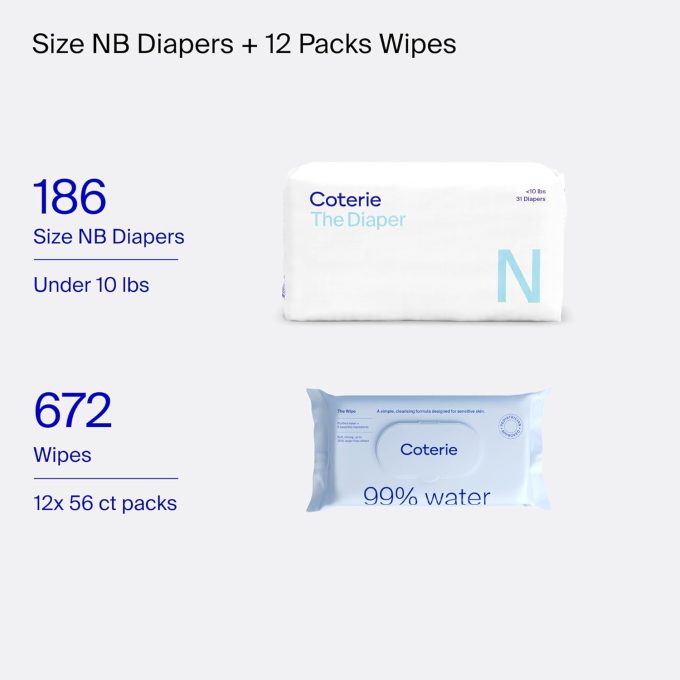 Coterie Baby Wipes + Diapers Kit - Image 9